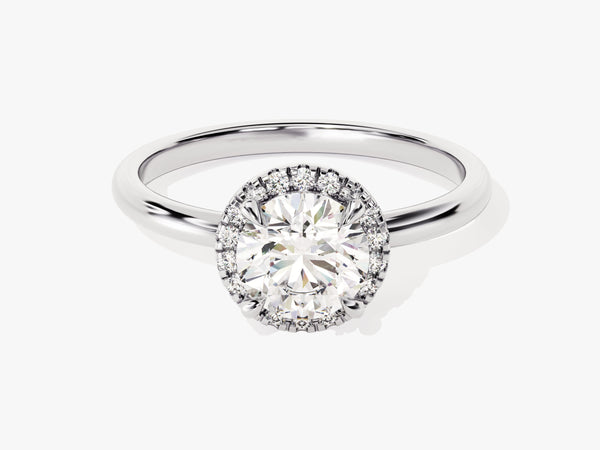 Round Halo Moissanite Engagement Ring (1.00 CT)