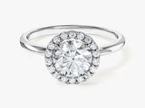 Round Halo Moissanite Engagement Ring (1.00 CT)