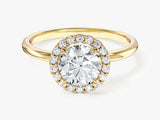 Round Halo Moissanite Engagement Ring (1.00 CT)