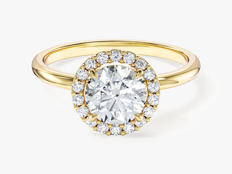 Round Halo Moissanite Engagement Ring (1.00 CT)