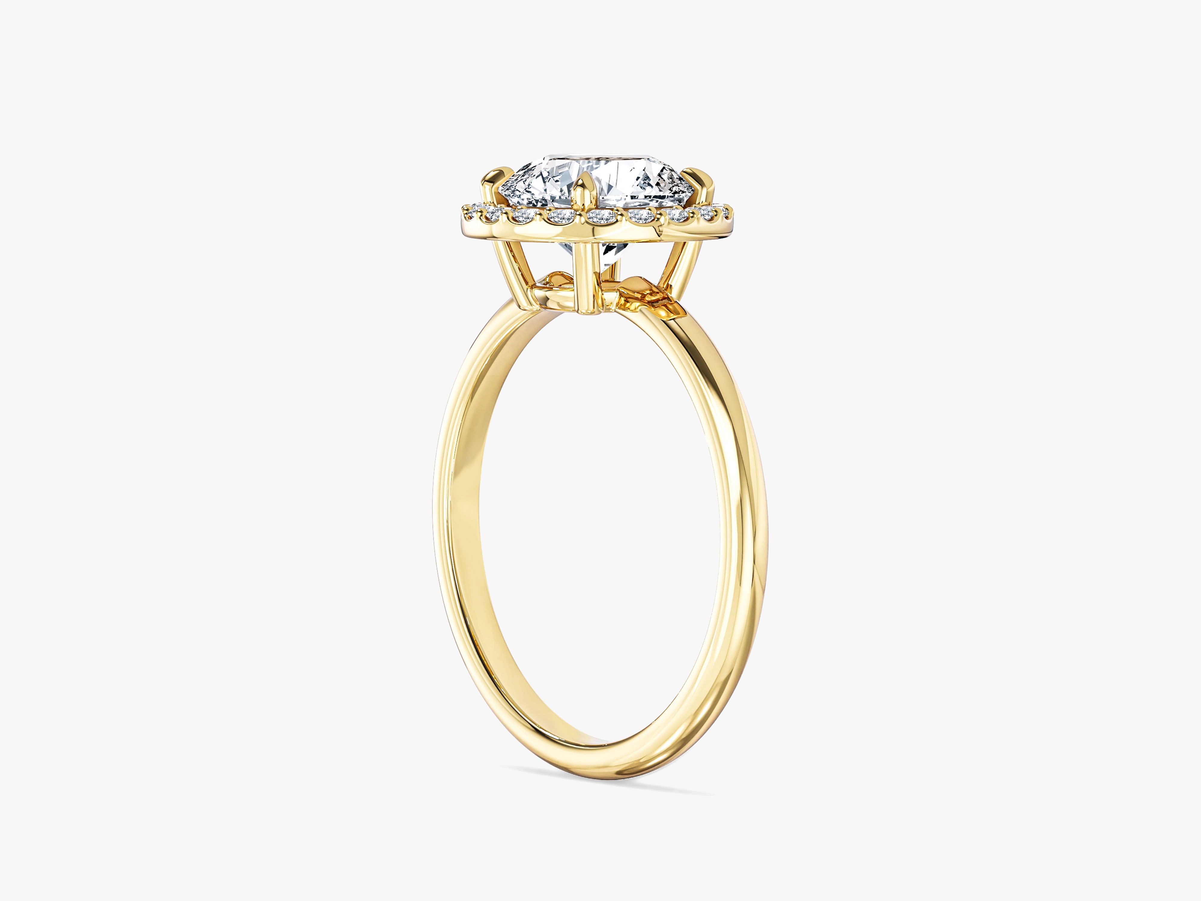 Round Halo Moissanite Engagement Ring (1.50 CT)