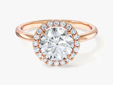 Round Halo Moissanite Engagement Ring (1.50 CT)