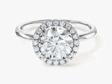 Round Halo Moissanite Engagement Ring (1.50 CT)