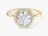 Round Halo Moissanite Engagement Ring (1.50 CT)