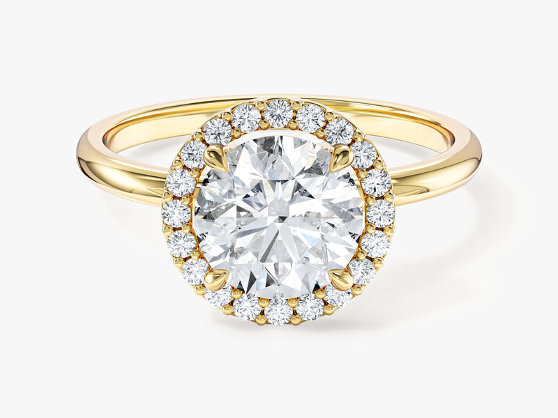 Round Halo Moissanite Engagement Ring (1.50 CT)