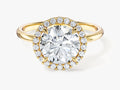 Round Halo Moissanite Engagement Ring (2.00 CT)