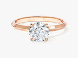 Knife Edge Round Lab Grown Diamond Engagement Ring (1.00 CT)