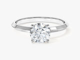 Knife Edge Round Lab Grown Diamond Engagement Ring (1.00 CT)