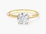 Knife Edge Round Lab Grown Diamond Engagement Ring (1.00 CT)