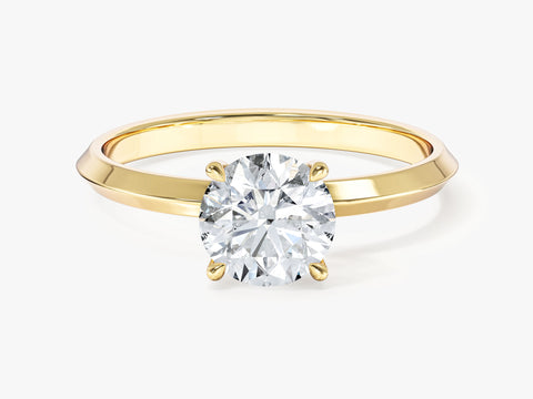 Knife Edge Round Moissanite Engagement Ring (1.00 CT)