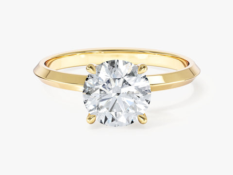Knife Edge Round Moissanite Engagement Ring (1.50 CT)