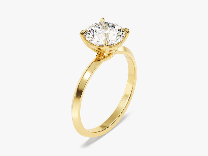 Knife Edge Round Diamond Engagement Ring (2.00 CT)