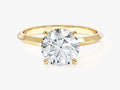 Knife Edge Round Lab Grown Diamond Engagement Ring (2.00 CT)