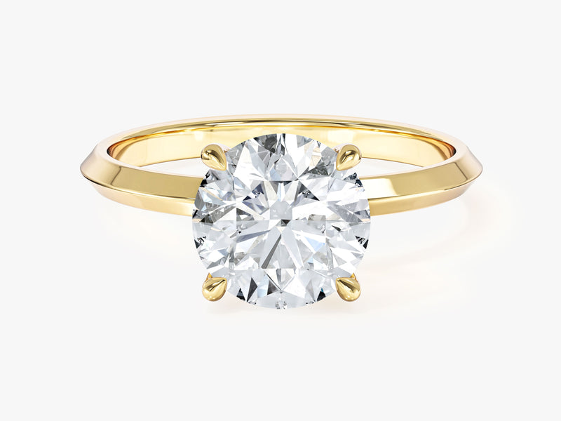 Knife Edge Round Moissanite Engagement Ring (2.00 CT)