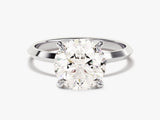 Knife Edge Round Diamond Engagement Ring (3.00 CT)