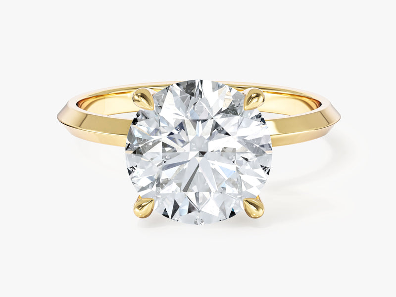 Knife Edge Round Moissanite Engagement Ring (3.00 CT)