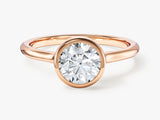 Round Bezel Solitaire Moissanite Engagement Ring (1.00 CT)