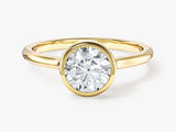Round Bezel Solitaire Moissanite Engagement Ring (1.00 CT)