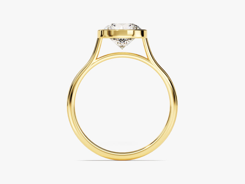 Round Bezel Solitaire Lab Grown Diamond Engagement Ring (1.50 CT)
