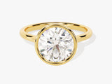 Round Bezel Solitaire Moissanite Engagement Ring (3.00 CT)