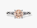 Twisted Round Cut Peach Morganite Engagement Ring