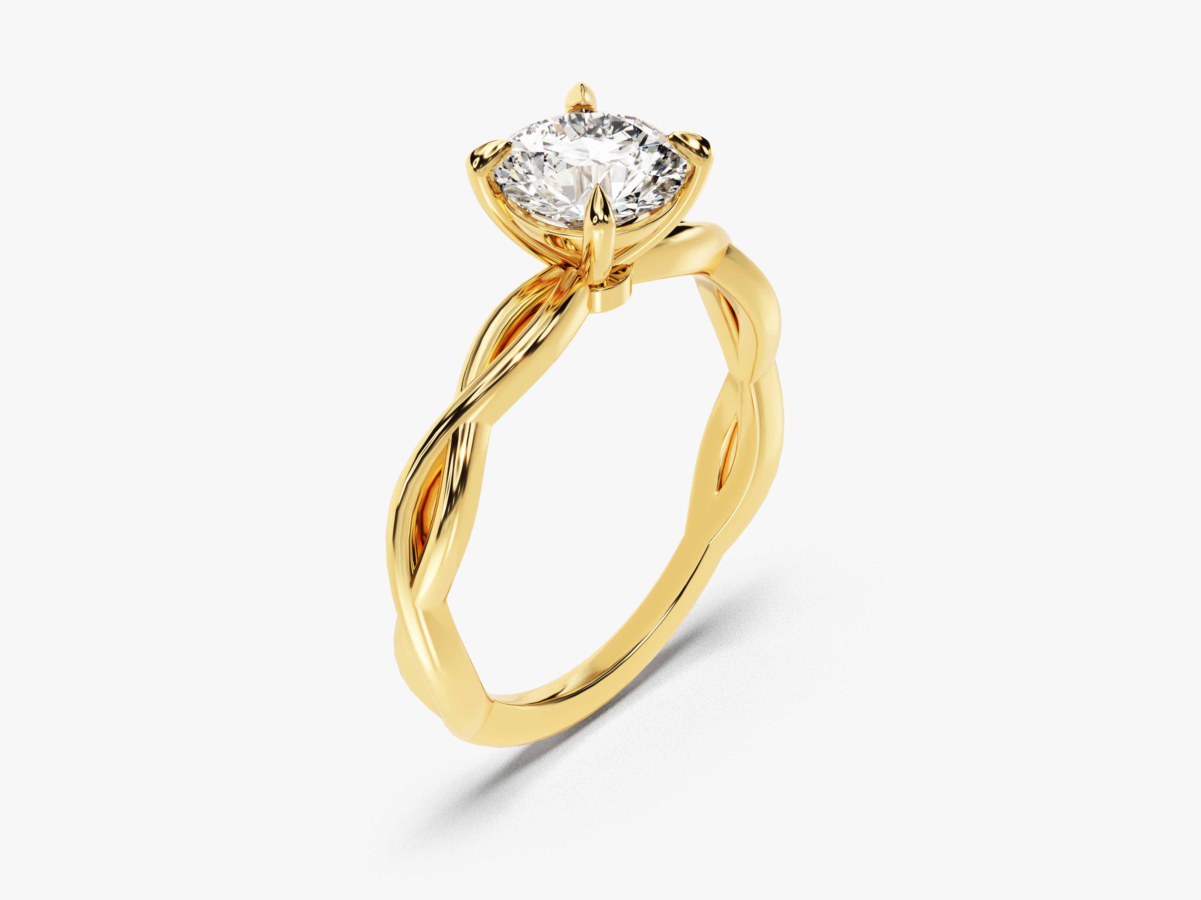 Twisted Solitaire Diamond Engagement Ring (1.00 CT)