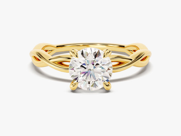 Twisted Solitaire Moissanite Engagement Ring (1.00 CT)