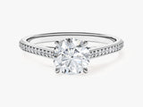 Channel Set Round Cut Moissanite Engagement Ring (1.00 CT)