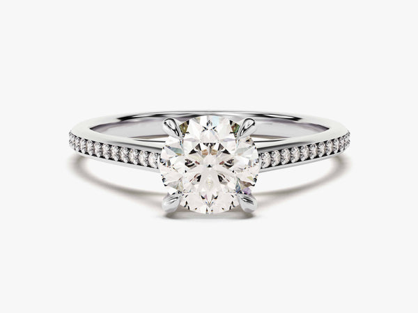Channel Set Round Cut Lab Grown Diamond Engagement Ring (1.00 CT)