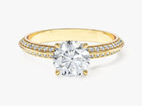 Pave Set Milgrain Knife Edge Moissanite Engagement Ring (1.00 CT)