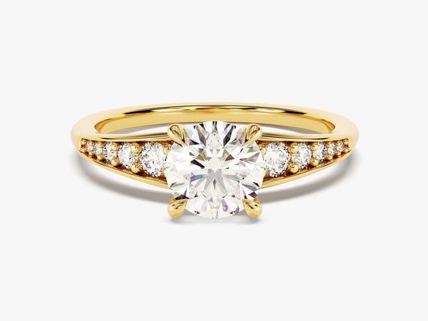 Pave Crown Lab Grown Diamond Engagement Ring (1.00 CT)