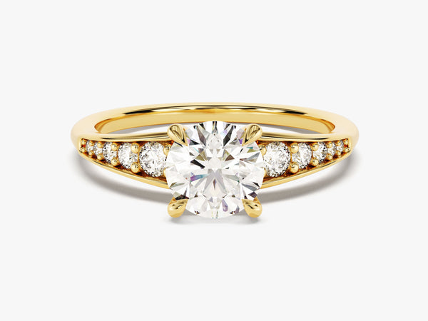Pave Crown Moissanite Engagement Ring (1.00 CT)