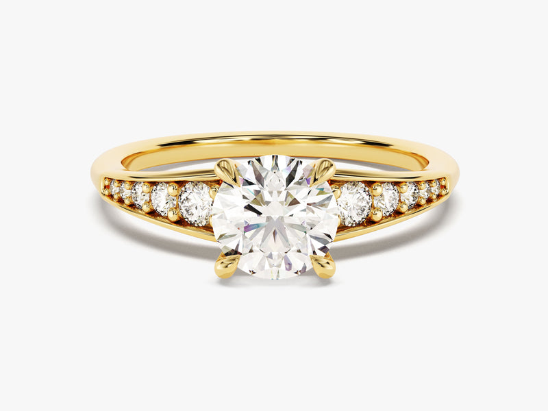 Pave Crown Moissanite Engagement Ring (1.00 CT)