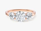 Round Cut Three Stone Moissanite Engagement Ring (1.75 CT)
