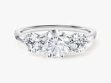 Round Cut Three Stone Moissanite Engagement Ring (1.75 CT)