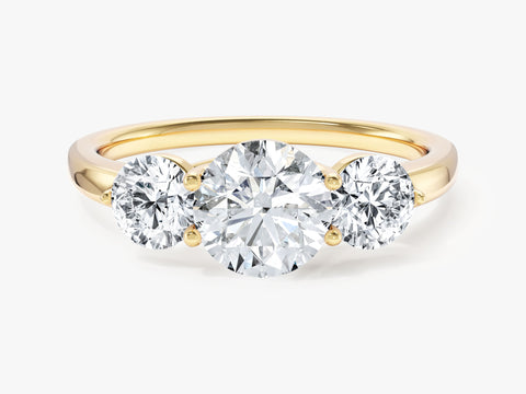 Round Cut Three Stone Moissanite Engagement Ring (1.75 CT)