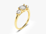Round Cut Three Stone Moissanite Engagement Ring (1.75 CT)