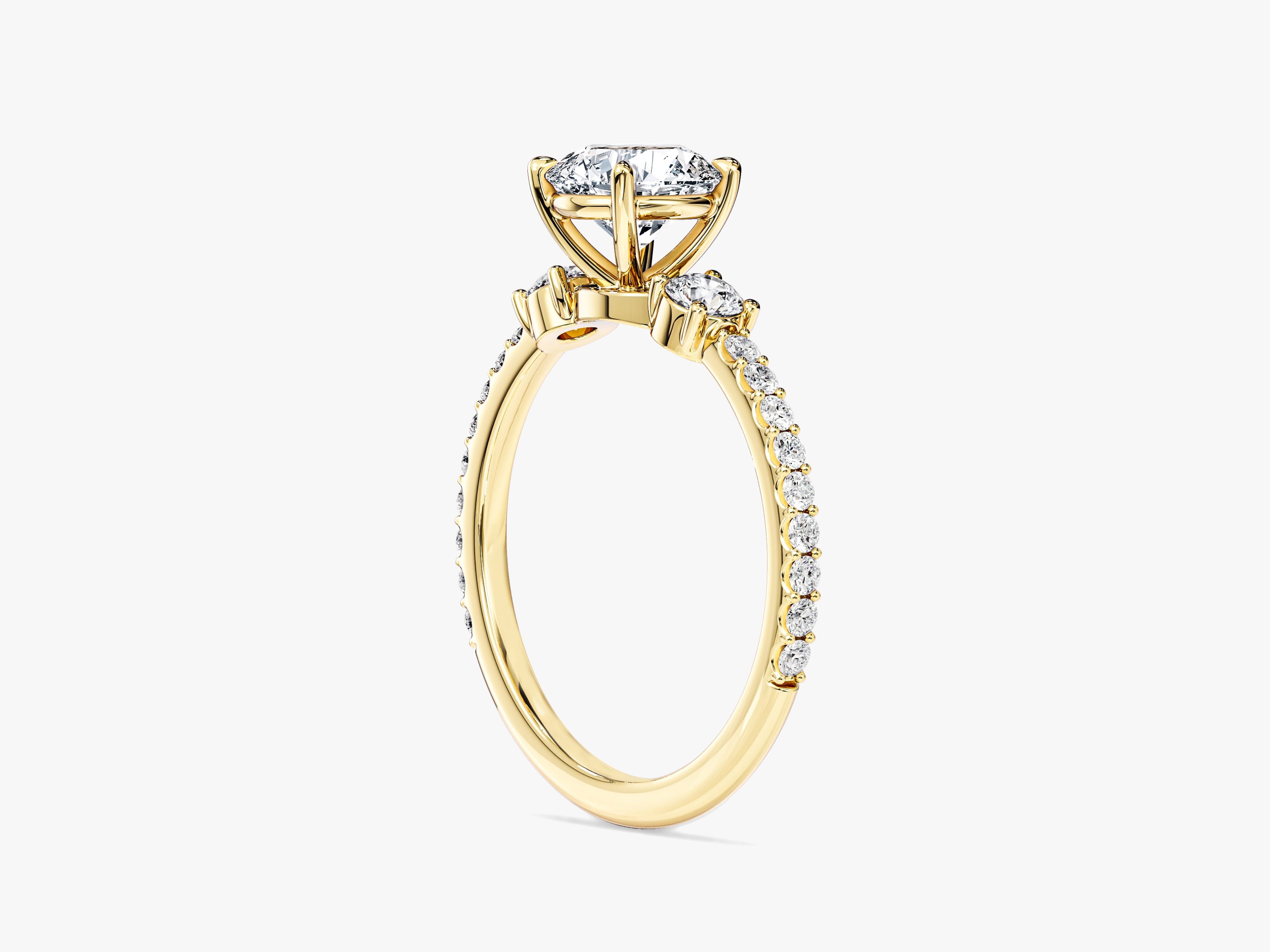 Micropave Trio Moissanite Engagement Ring (1.00 CT)