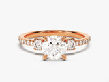 Micropave Trio Moissanite Engagement Ring (1.00 CT)
