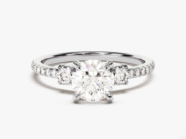 Micropave Trio Diamond Engagement Ring (1.00 CT)
