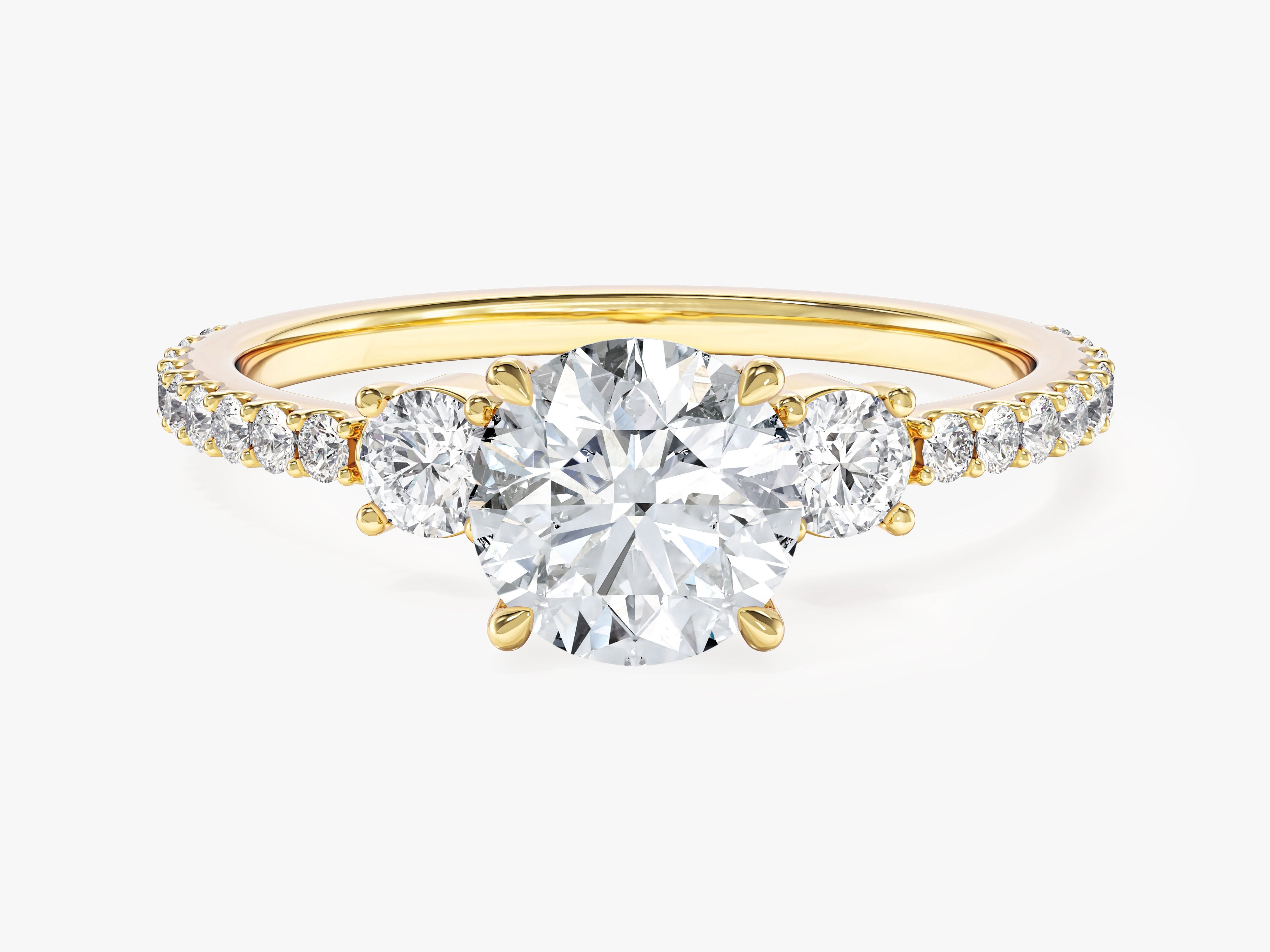 Micropave Trio Lab Grown Diamond Engagement Ring (1.00 CT)