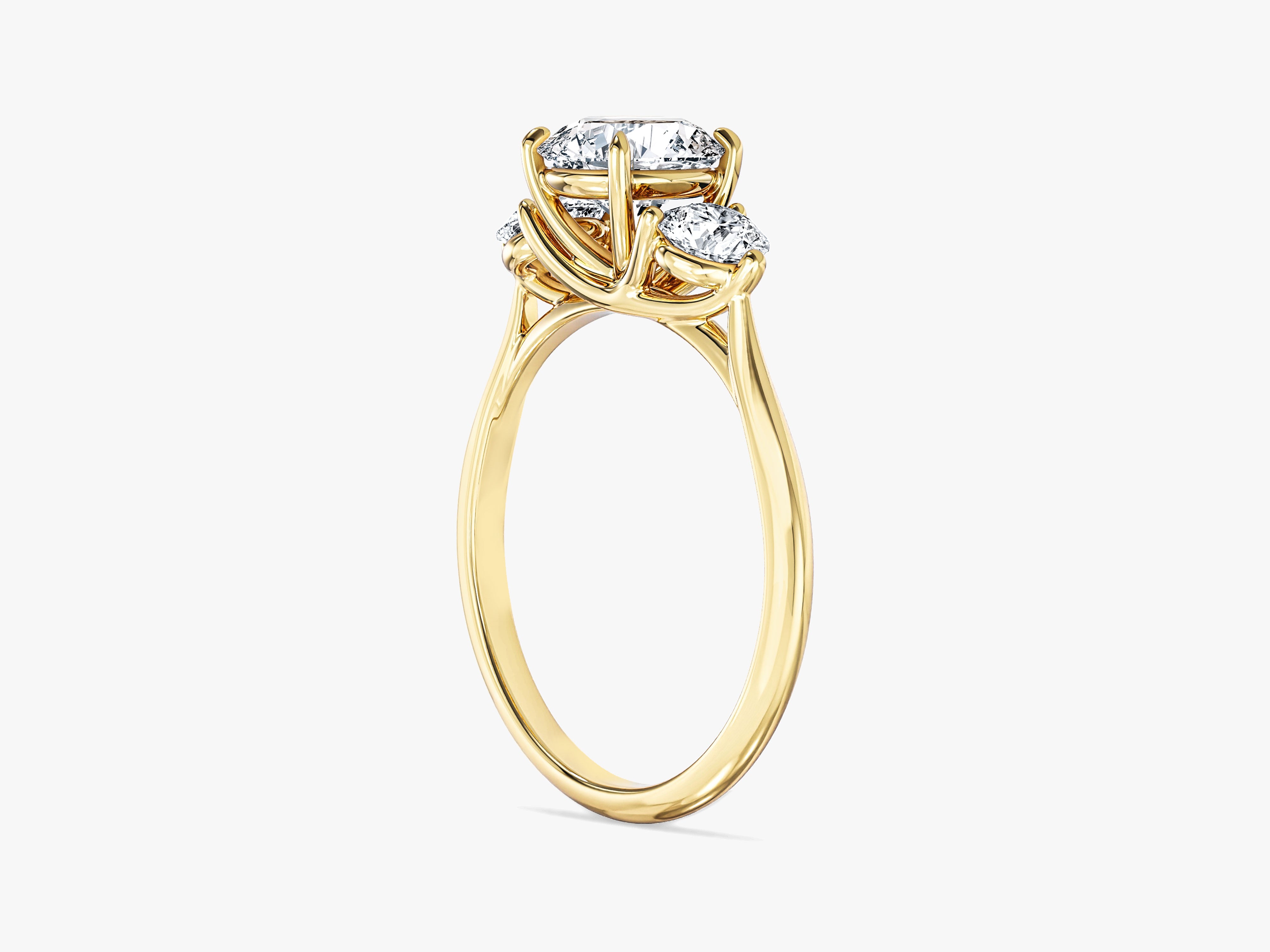 Round Cut Three Stone Moissanite Engagement Ring (1.50 CT)