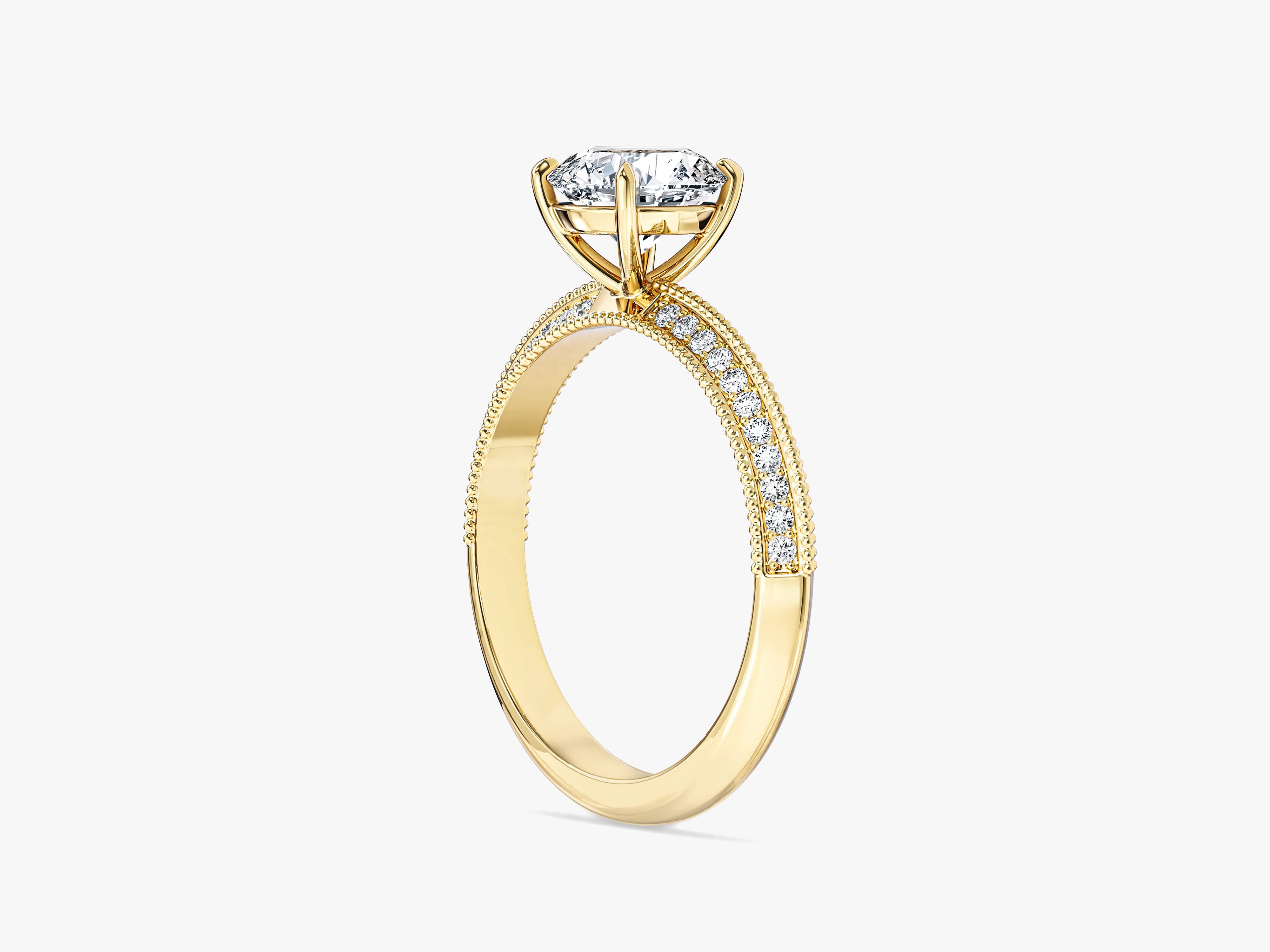 Pave Set Knife Edge Moissanite Engagement Ring (1.00 CT)