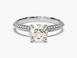 Pave Set Knife Edge Diamond Engagement Ring (1.00 CT)