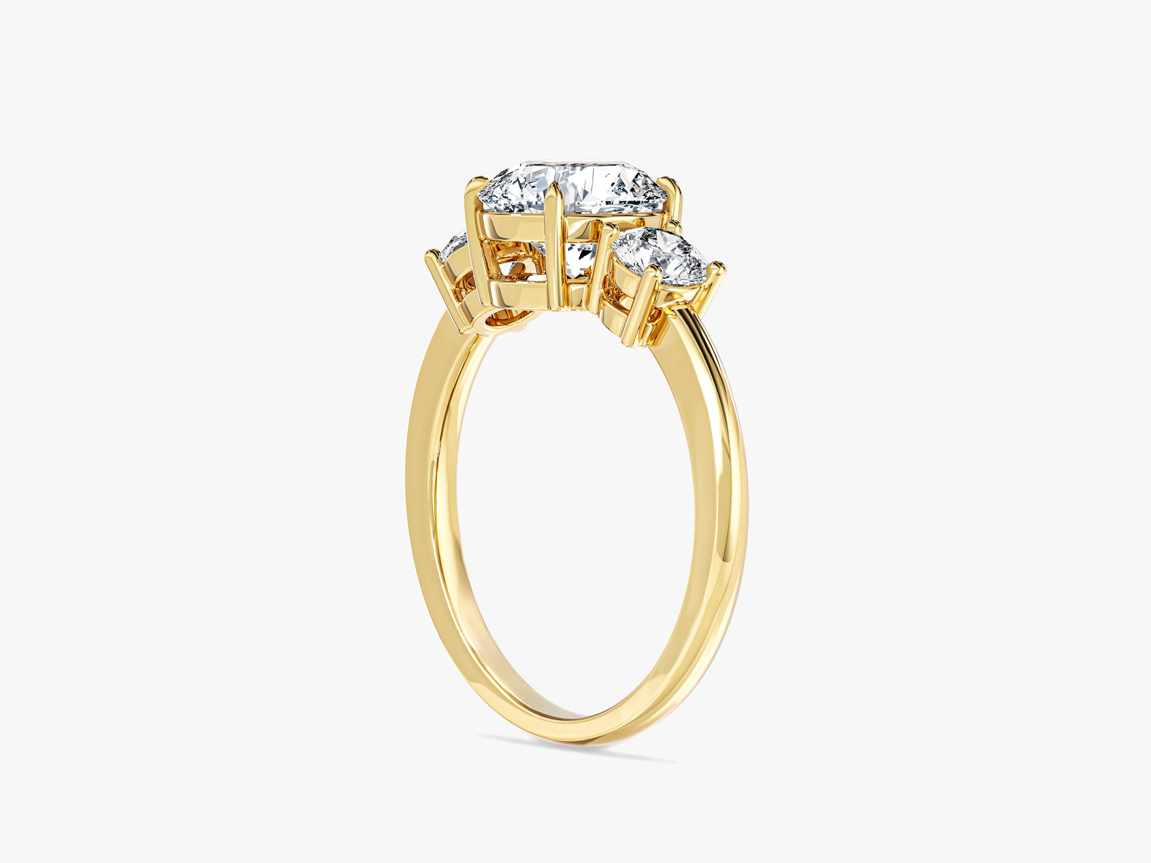 Classic Basket Set Three Stone Round Moissanite Engagement Ring (1.50 CT TW)