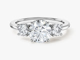 Classic Basket Set Three Stone Round Moissanite Engagement Ring (1.50 CT TW)