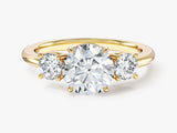Classic Basket Set Three Stone Round Moissanite Engagement Ring (1.50 CT TW)