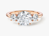 Classic Basket Set Three Stone Round Moissanite Engagement Ring (2.00 CT TW)
