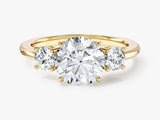 Classic Basket Set Three Stone Round Moissanite Engagement Ring (2.00 CT TW)