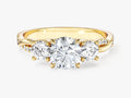 Petite Twisted Vine Three Stone Round Lab Grown Diamond Engagement Ring (1.50 CT TW)